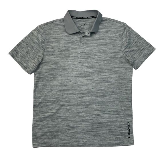 Head Polo Shirt Mens M Medium Gray Space Dye Athletic Performance Golf Tennis - Picture 1 of 12